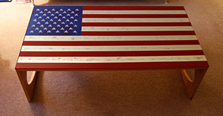 Glass Gilding JJ Williams United States Flag Gilded Coffee Table