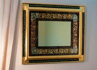 Glass Gilding Mixed Gold Leaf Mirror and Frame JJ Williams